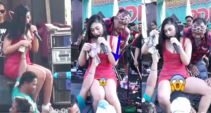 Mujer enseña de más al cantarle a sus fans en pleno concierto (Video)