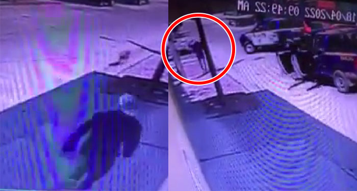 Momento exacto cuando agentes de la PNC capturan a pandillero (Video)