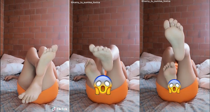 Mujer se graba para sus seguidores de Tiktok y enseña de más (Video)