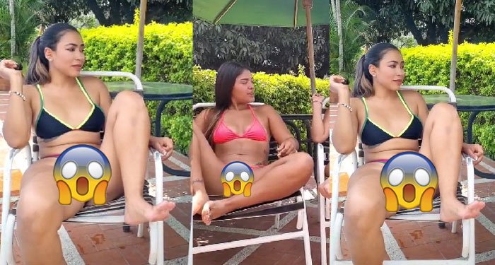 Momento en que mujeres son captadas en un parque enseñando de más (Video)