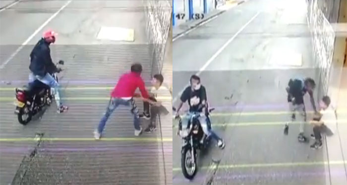 Momento en que hombre es asaltado dos veces en cuestión de minutos (Video)