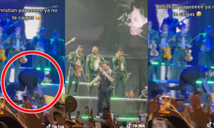 Momento en Christian Nodal se vuelve a “tropezar” en el escenario de Cayalá (Video)