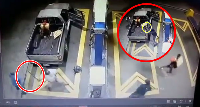 Hombre con machete en mano enfrentó a un grupo de asaltantes armados (Video)