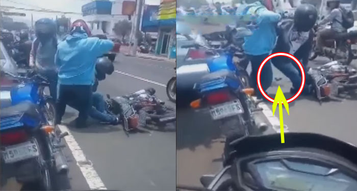 Queda grabado el momento en que presunto motoladrón es herido de bala (Video)