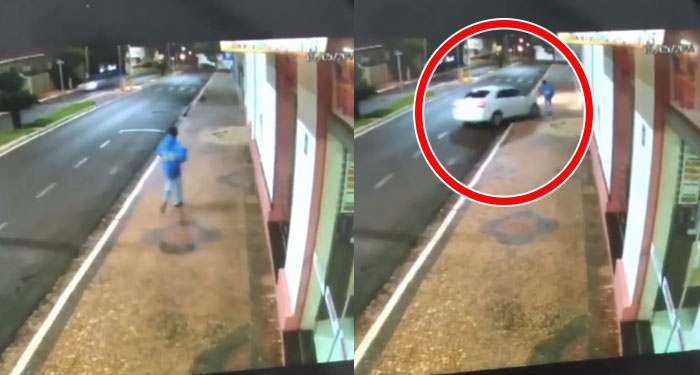 Ladrón entró a robar en una iglesia y segundos después fue atropellado (Video)
