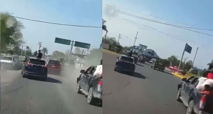 Momento en que Civiles armados atacan a la Guardia Nacional (Video)