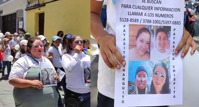 Familiares y vecinos realizan caminata para colocar afiches de payasitos desaparecidos (Video)