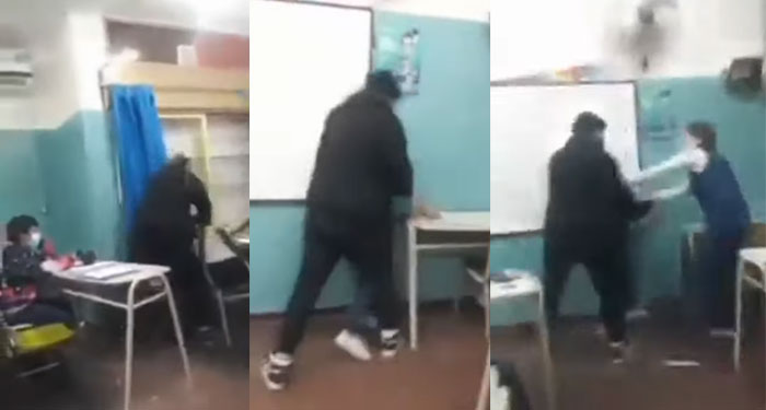 Momento en que alumno que era víctima de bullying le da tremenda golpiza a su acosador (Video)