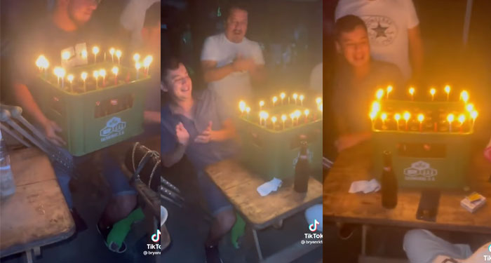 Amigos le celebran sus 15 años con cajas de cerveza a un joven y se vuelve tendencia (Video)