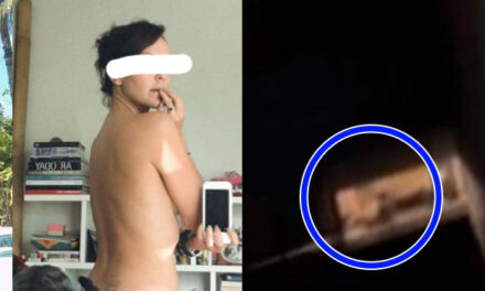 Mujer sale a su ventana como Dios la trajo al mundo y vecinos la denuncian (Video)