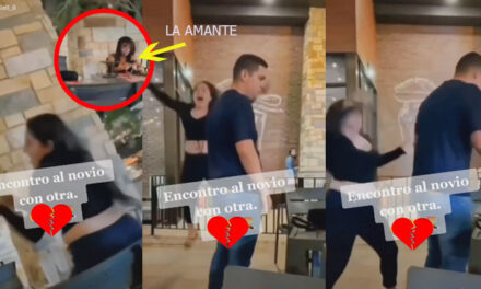 Mujer encuentra a su novio con su amante en un restaurante y se va a los golpes (Vídeo)