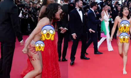 Mujer irrumpe en la alfombra roja como Dios la trajo al mundo y el video es tendencia (Video)