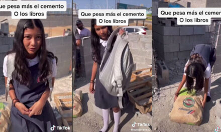Padre castiga a su hija por escaparse con el novio y la lleva a trabajar en construcción (Video)