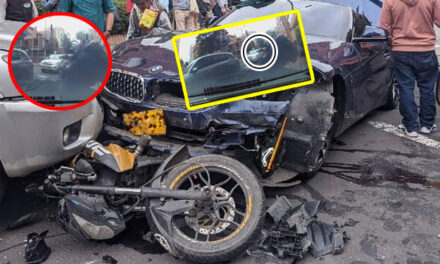 Momento en la que automovilista le pasa las llantas encima a una pareja de motoladrones (Video)