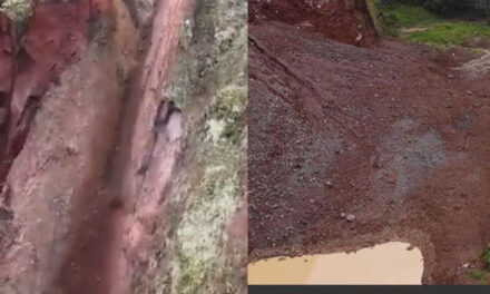 Momento de fuerte derrumbe en el departamento de Jutiapa (Video)