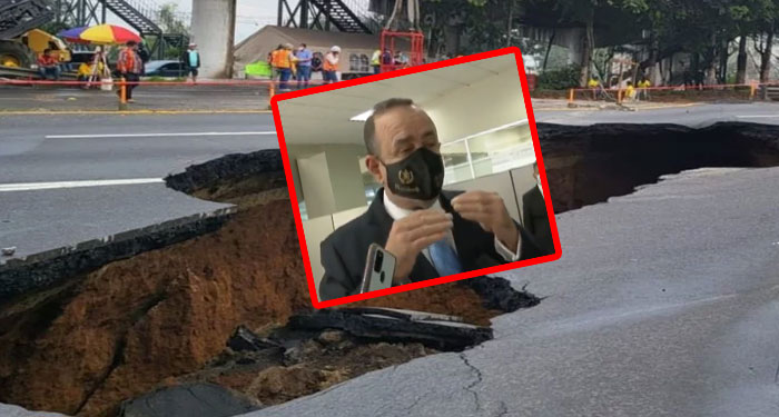 Giammattei presenta solución para el hundimiento en el kilómetro 15 de la Ruta al Pacifico (Video)