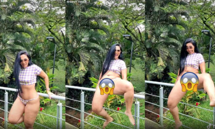 Tiktoker intenta subirse a una baranda de un puente y enseña de más (Video)