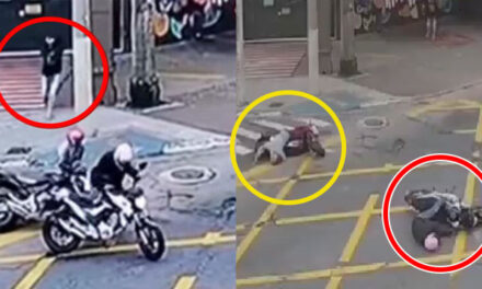Ladrones intentaron robarle la motocicleta a un militar y este los abate a tiros (Video)