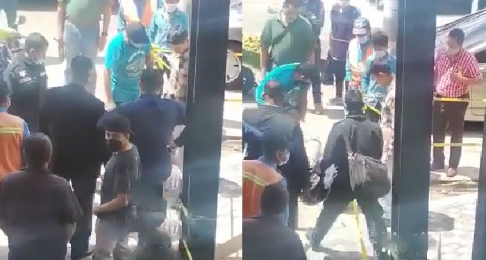 Momento exacto en que vapulean a presunto ladrón en zona 9 (Video)