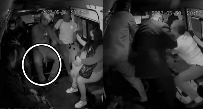 Ladrón recibe tremenda paliza cuando le quitaba sus pertenencias a pasajeros (Video)