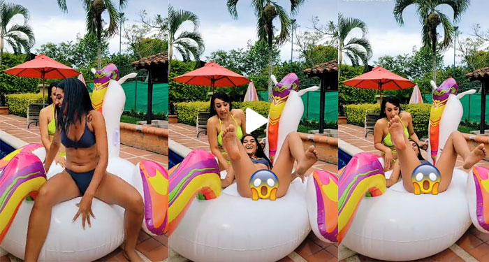 Mujer enseña de más cuando intenta sentarse en una dona y se vuelve tendencia (Video)