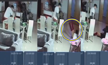 Momento en que un hombre golpea brutalmente a su pareja (Video)