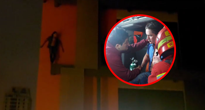 Hombre amenazaba con lanzarse de un edificio en la zona 10 (Video)