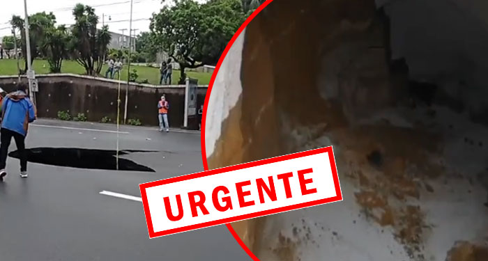 Las imágenes de la profundidad del socavamiento en ruta Pacífico (Video)