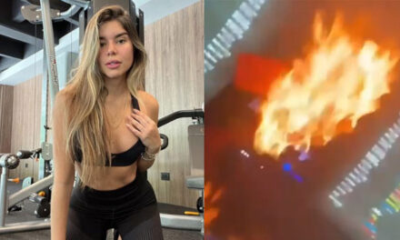Modelo pidió un shot flameado y queda prendida en llamas (Video)