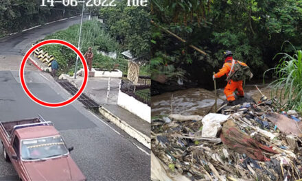 Momento exacto en que anciana cae a río en Ciudad Vieja (Video)