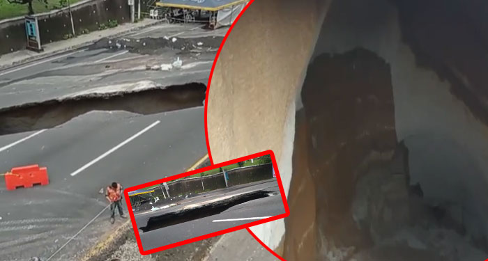 Relleno en el kilómetro 15 Ruta al pacifico desaparece y el hundimiento aumenta su magnitud (Video)