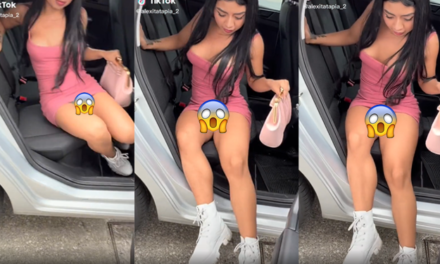 Tiktoker enseña de más al momento de bajarse de un vehículo y se vuelve tendencia (Vídeo)