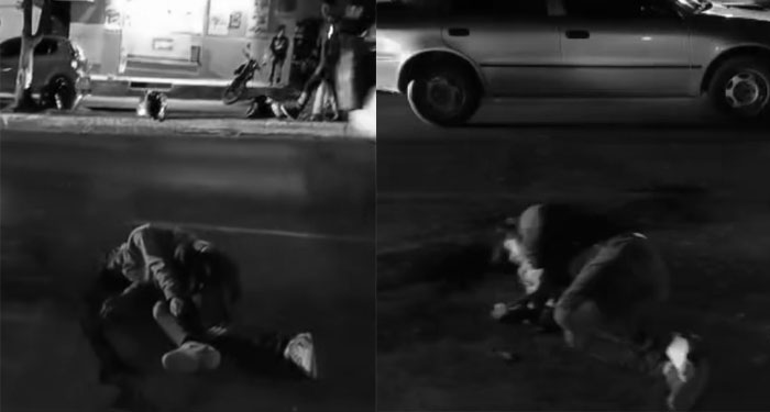 Vehículo arrolla dos hombres mientras cruzaban en la Terminal de Quetzaltenango (Video)