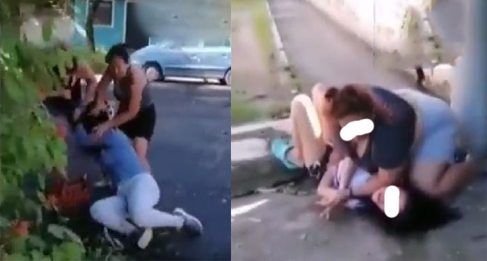 Cinco mujeres capturadas por pelear en la vía pública por el amor un un hombre (Video)