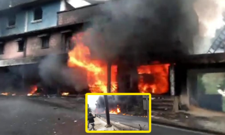 Pipa de combustible prende en llamas provocando gran incendio en casas y vehículos (Video)