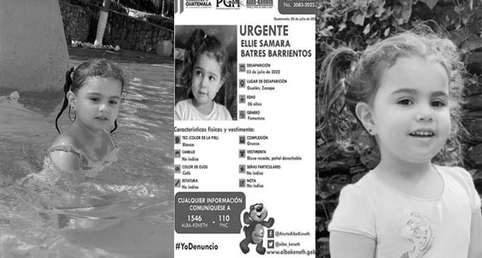 Localizan sin vida a Eli Samara, la pequeña que estaba desaparecida en Zacapa