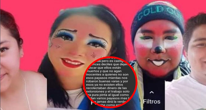Los mensajes entre los pandilleros y la pareja de payasitos para recolectar la extorsión