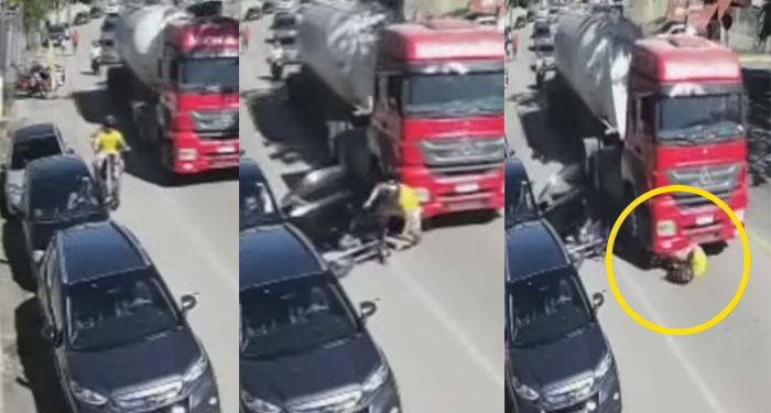 Hombre abre la puerta de su vehículo y provoca mortal accidente (Video)