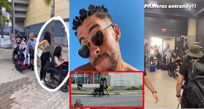 Joven usa silla de ruedas para ser una de las primeras en comprar boletos de Bad Bunny