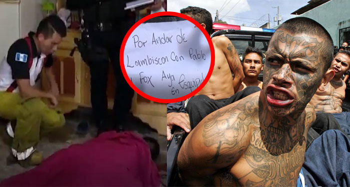 Sicarios del barrio 18 asesinan a hombre en la puesta de su casa y le dejan una nota (Video)
