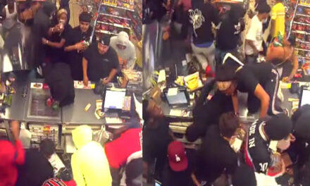 Momento de un asalto masivo en una tienda de conveniencia en Los Ángeles (Video)