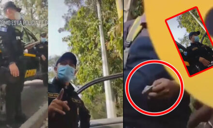 “Enrolla los billetes y me los das” Momento en que Agentes de la PNC reciben soborno (Video)