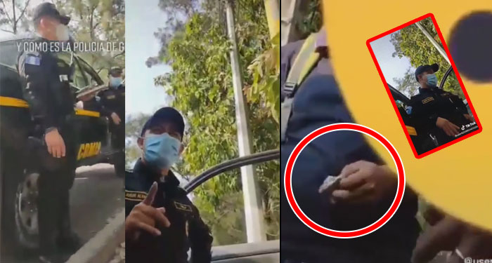 “Enrolla los billetes y me los das” Momento en que Agentes de la PNC reciben soborno (Video)