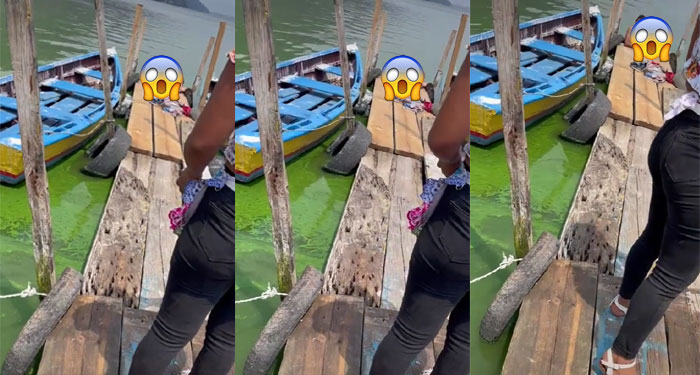 Momento en que encuentran a pareja manteniendo relaciones dentro de un lago (Video)