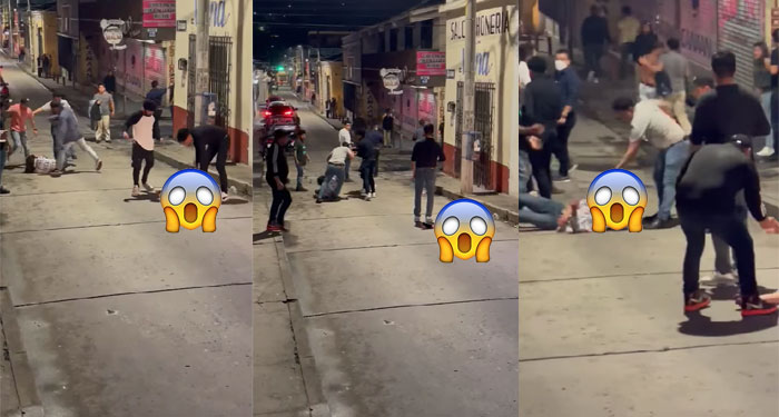 Pelea entre supuestas pandillas en la zona 1 de Xela queda grabada (Video)