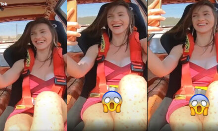 Momento en que mujer enseña de más cuando graba para sus seguidores de Tiktok (Video)