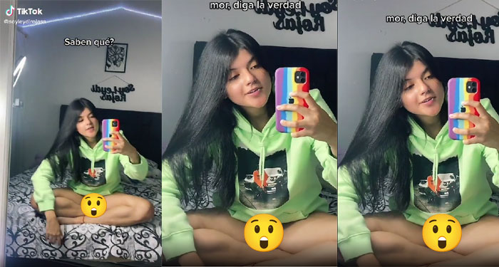 Mujer sube un video para sus seguidores de Tiktok y enseña de más (Video)