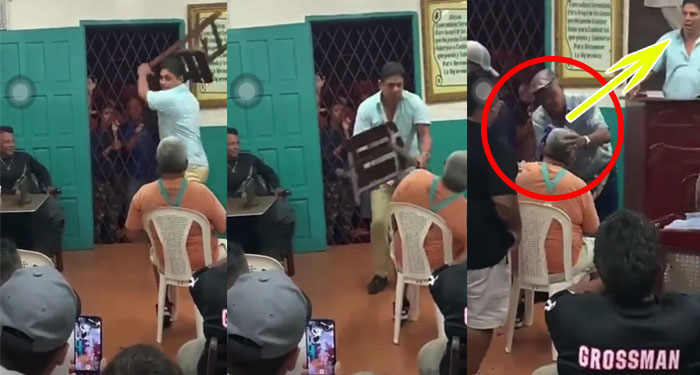Anciano es brutalmente golpeado con una silla durante reunión de alcohólicos anónimos (Video)