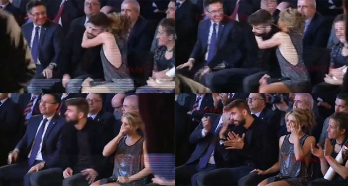 Momento exacto en que Gerard Pique le rechaza un beso a Shakira (Video)