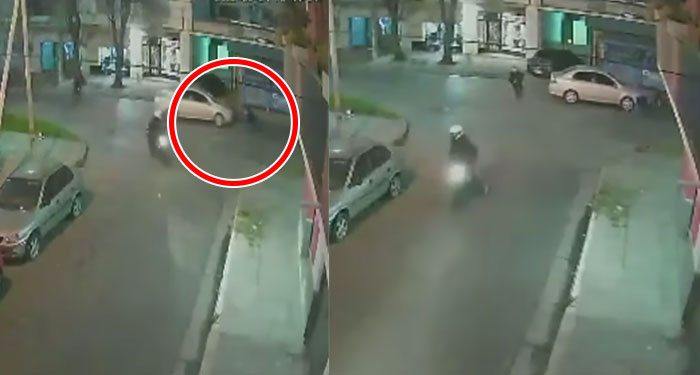 Hombre Observó un asalto y atropelló al delincuente (Video)